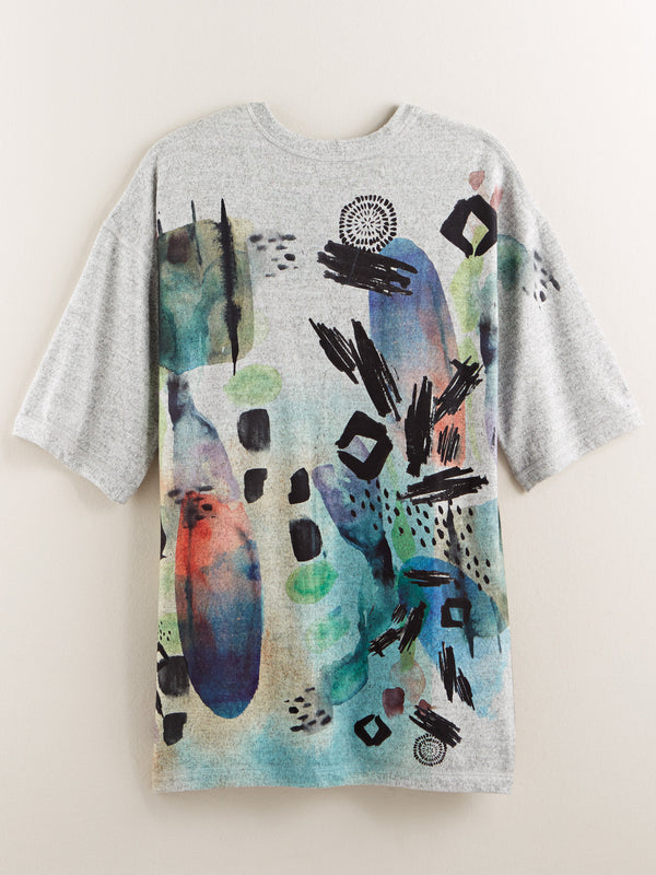 Watercolor Wash Short-Sleeve Topper
