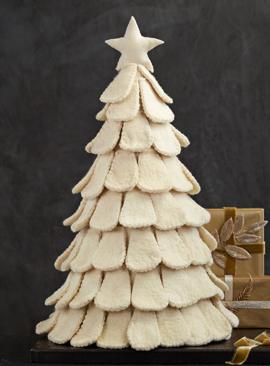 Ivory Harmony Hand-Felted Tree - Large