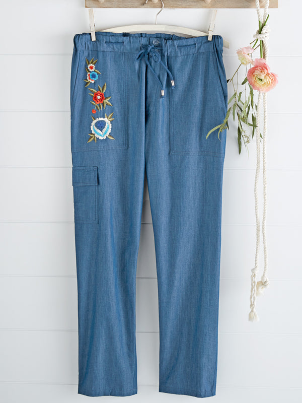 Valley of Flowers Embroidered Pants FINAL SALE (No Returns)