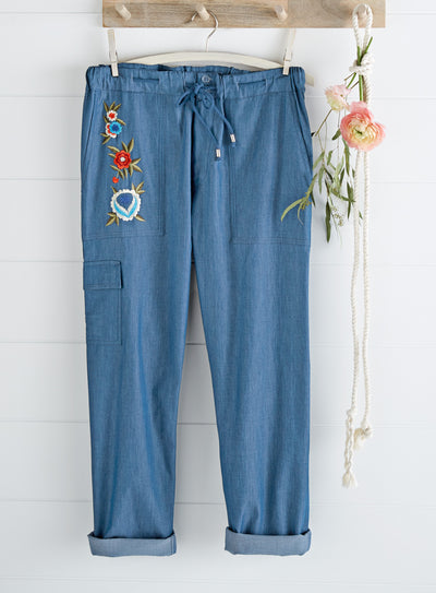 Valley of Flowers Embroidered Pants FINAL SALE (No Returns)