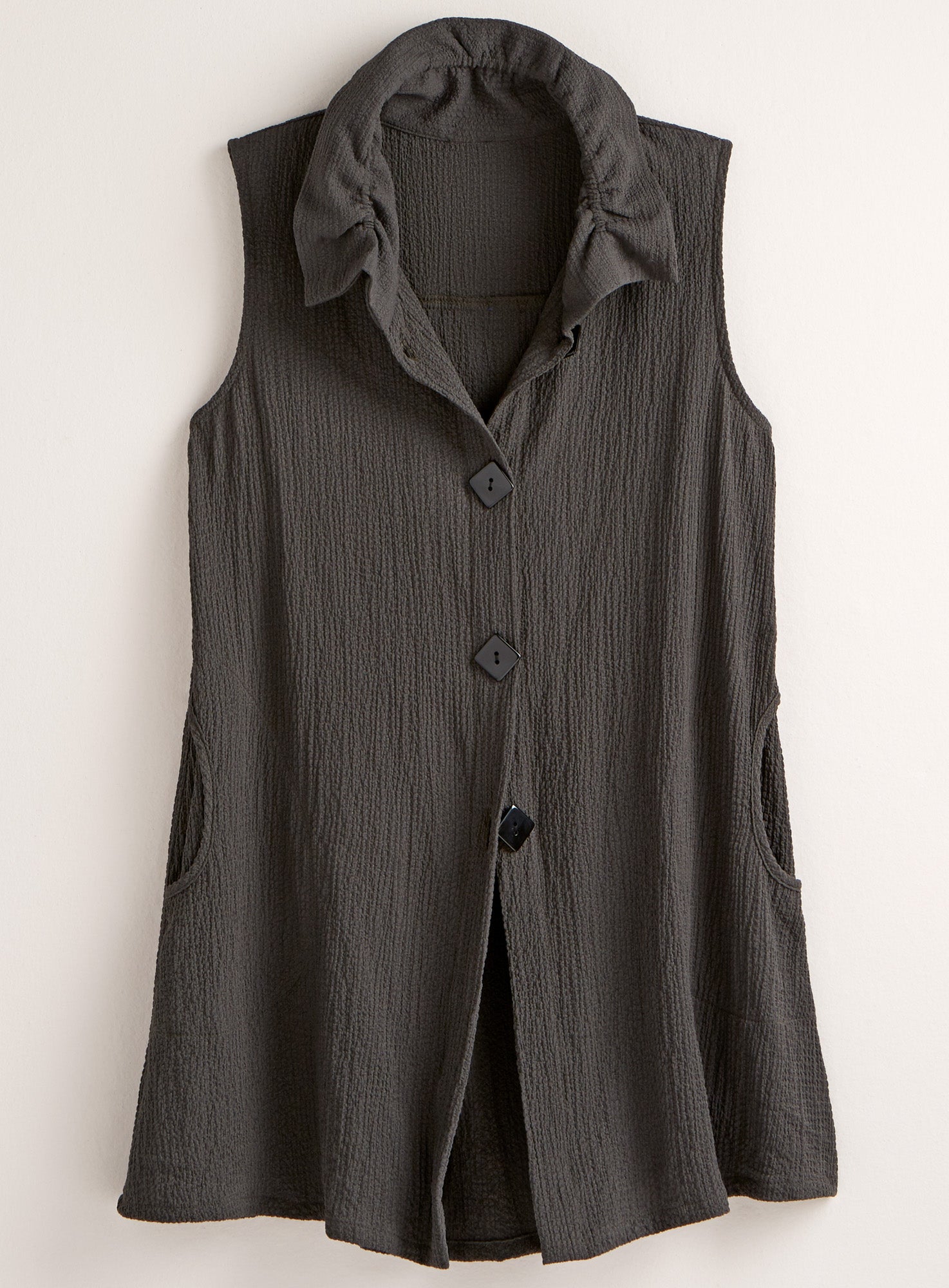 Evening Breeze Ruffle Collar Vest | Petalura