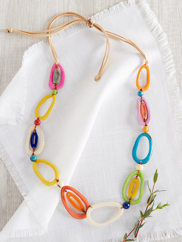 Tagua Links Rainbow Necklace
