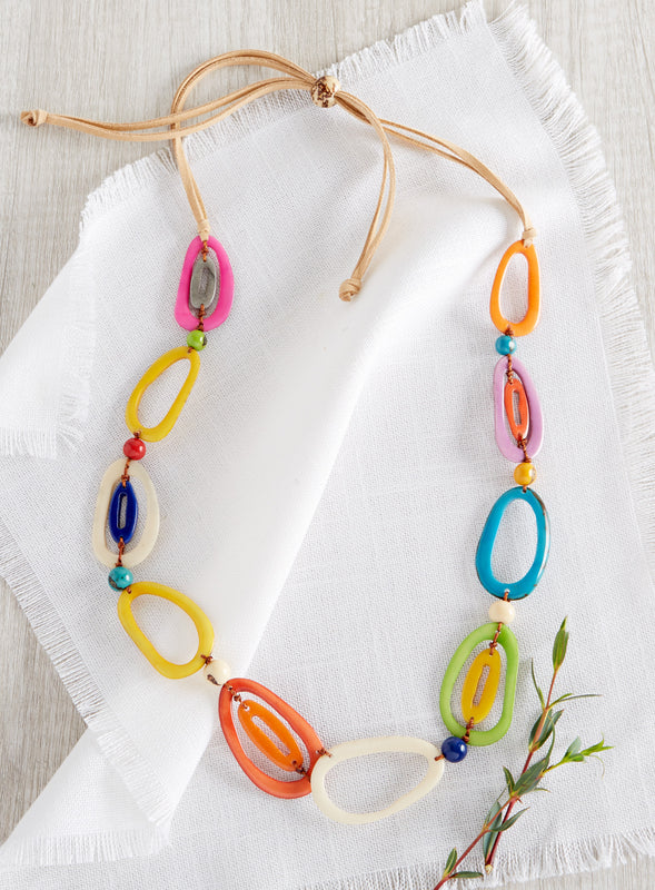 Tagua Links Rainbow Necklace