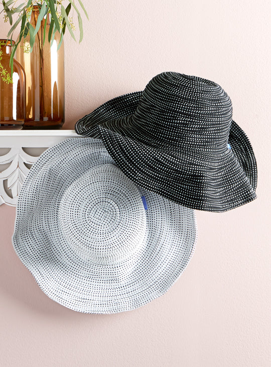 Pintuck Polka Dot Sun Hat