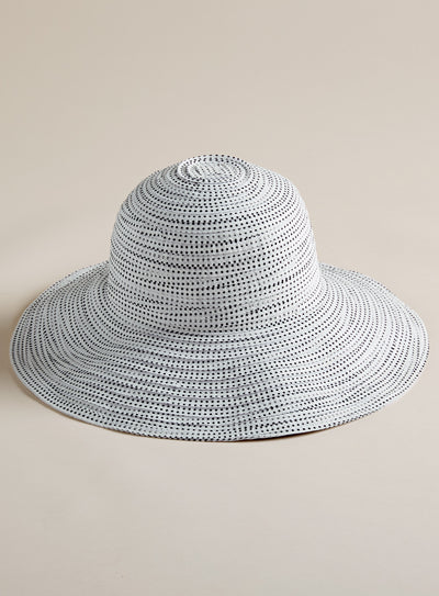 Pintuck Polka Dot Sun Hat