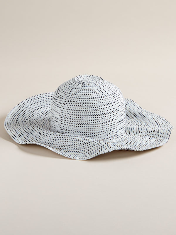 Pintuck Polka Dot Sun Hat