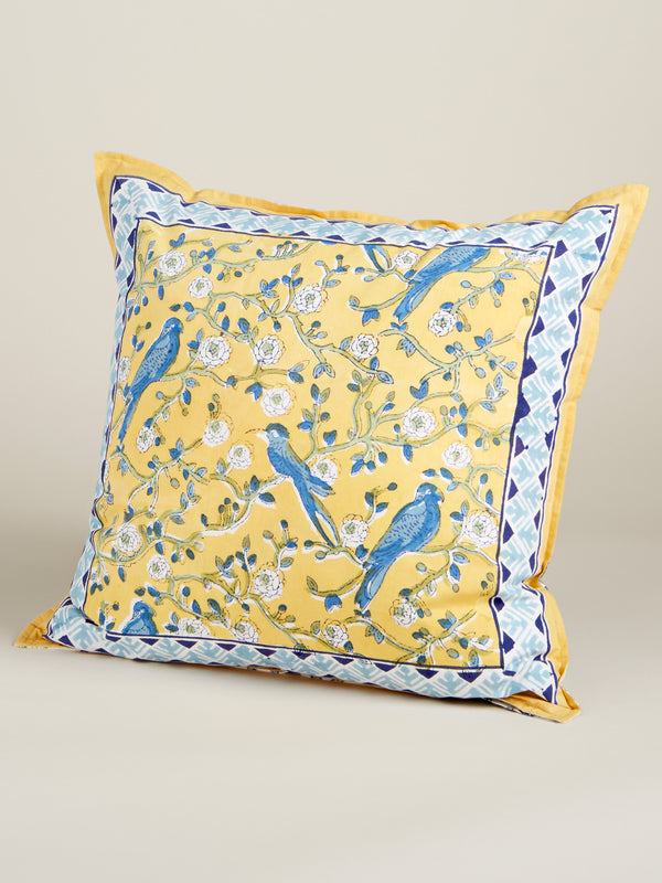 Block-printed Birds Pillows