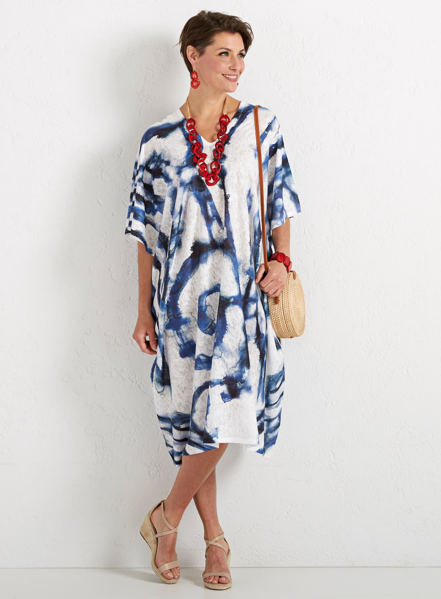 Shibori Short Caftan Dress | Petalura Shibori Short Caftan Dress | Petalura