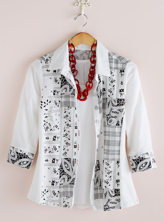 Black and White Bandana Blouse