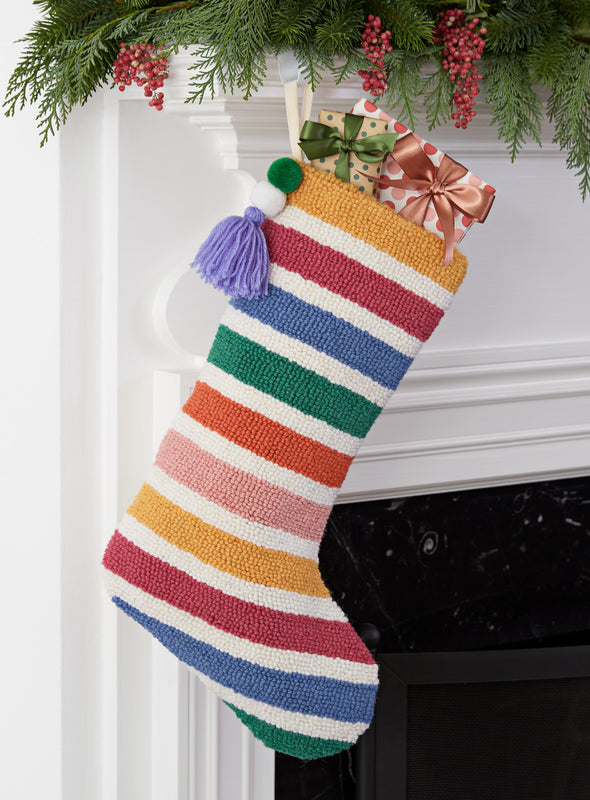Rainbow Stripe Christmas Stocking