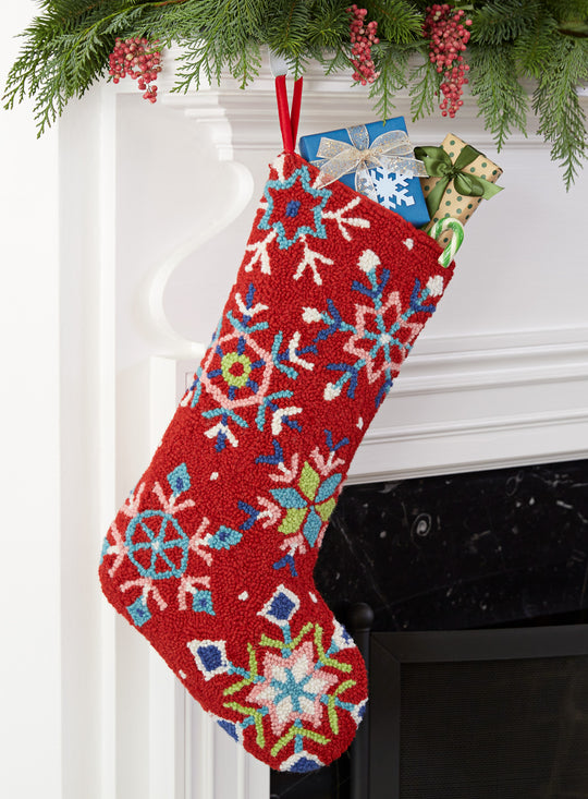 Colorful Snowflakes Christmas Stocking