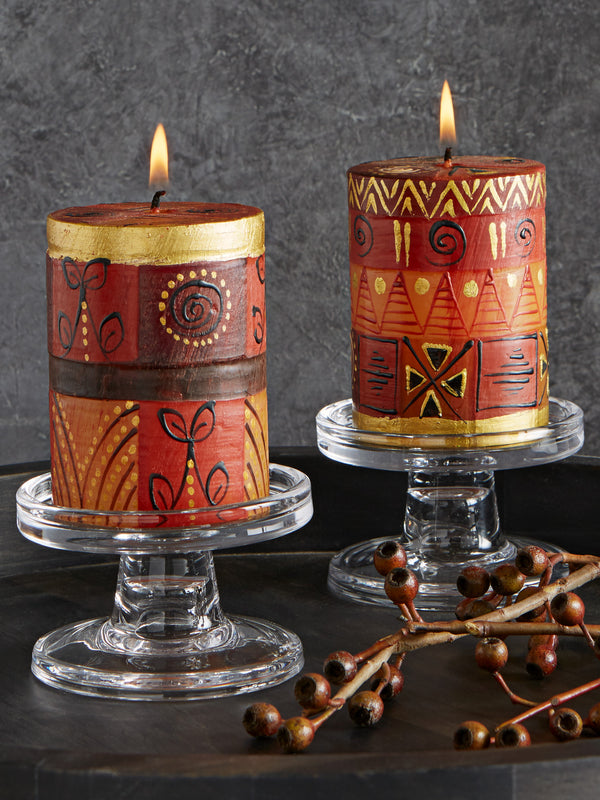 Harvest Hues Hand-painted Pillar Candles