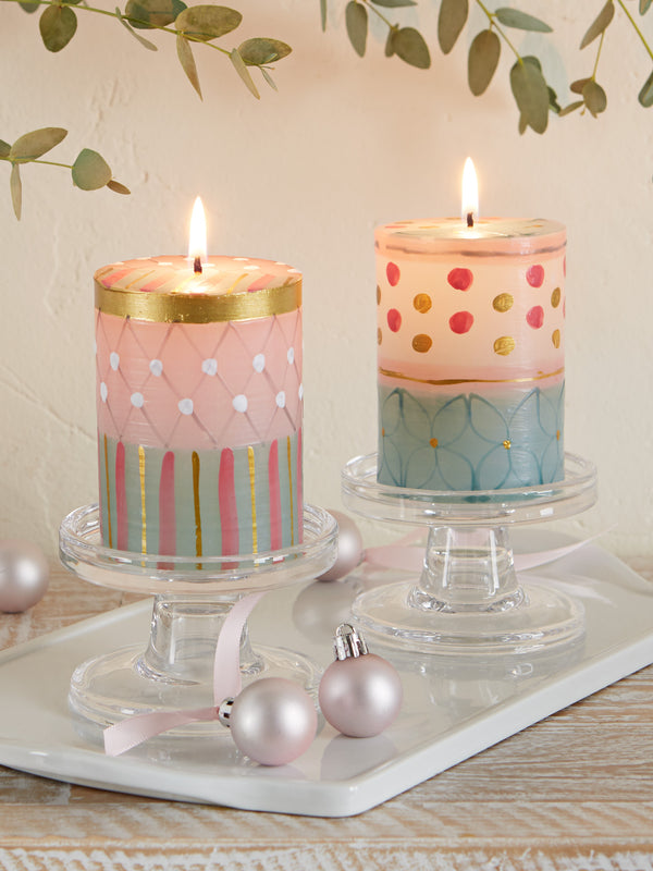 Dreamy Hand-painted Pillar Candles