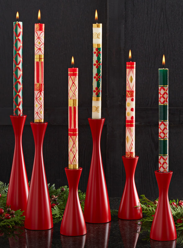 Holly Jolly Hand-painted Candles