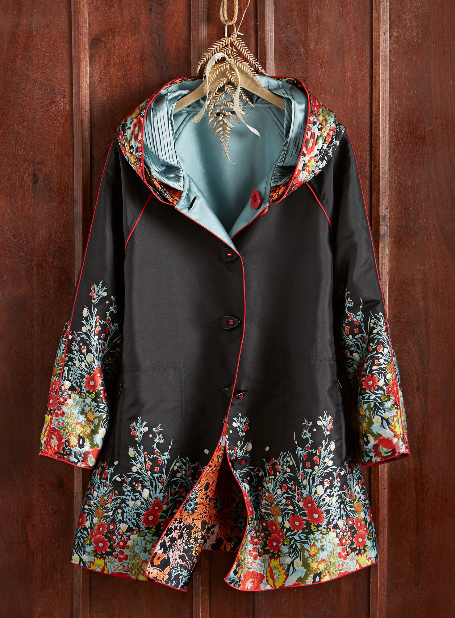 Womens floral shop raincoat