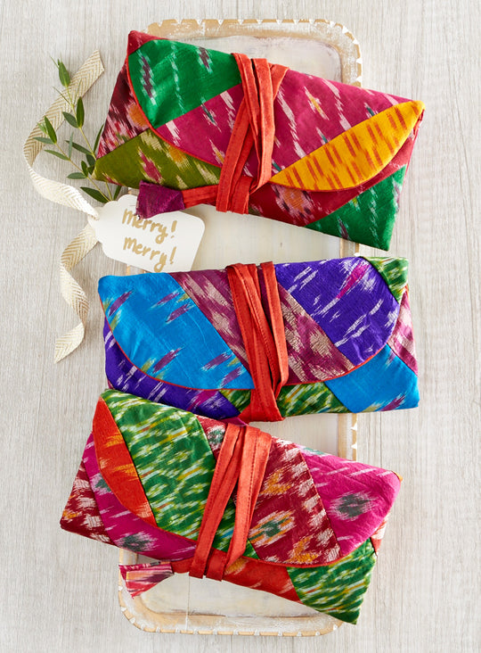 Ikat Sari Jewelry Roll