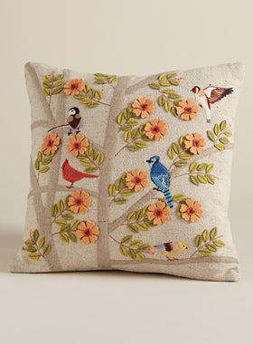 Birds and Blossoms Pillow