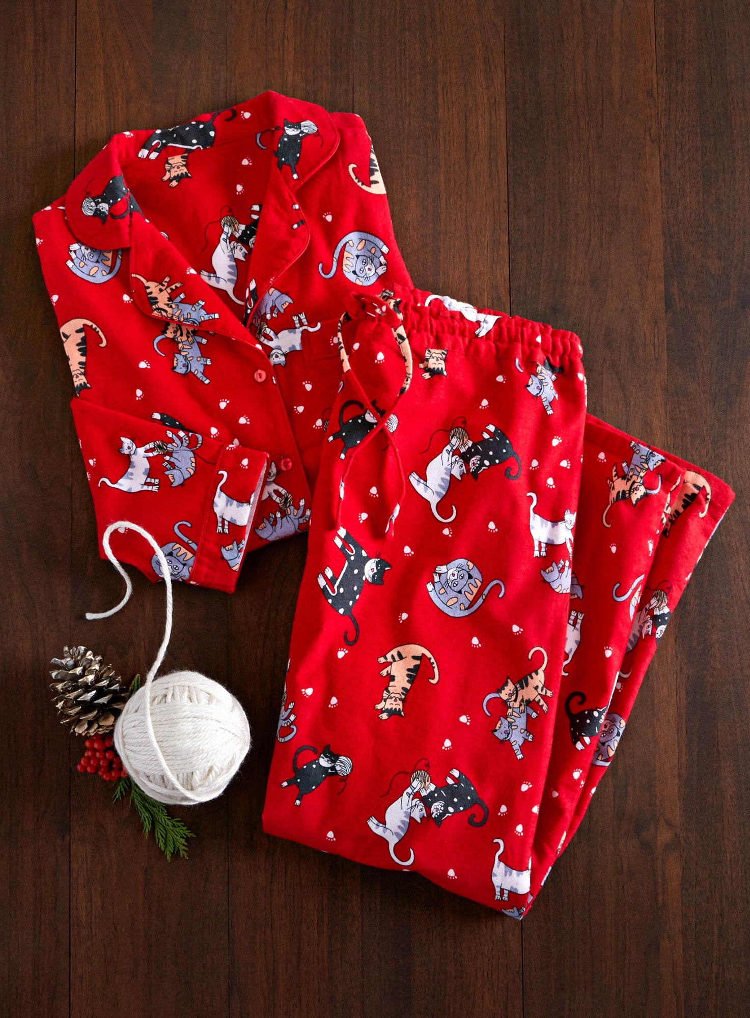 Flannel cat pajamas sale