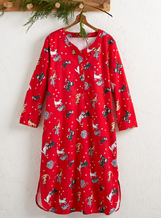 Cat Nap Flannel Nightshirt FINAL SALE (No Returns)