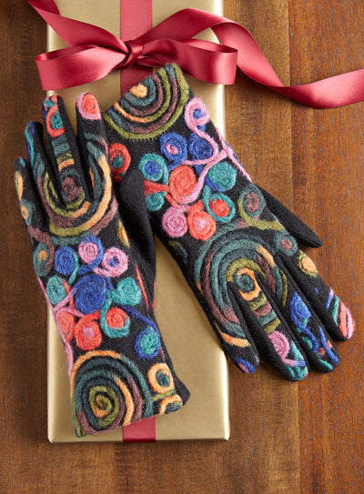 Multicolor Swirl Touch Screen Gloves