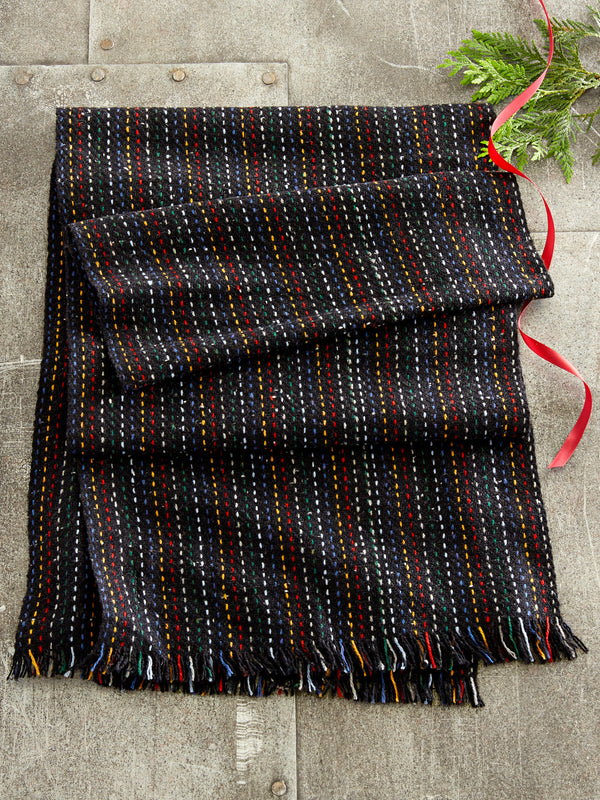 Rainbow Striped Donegal Scarf