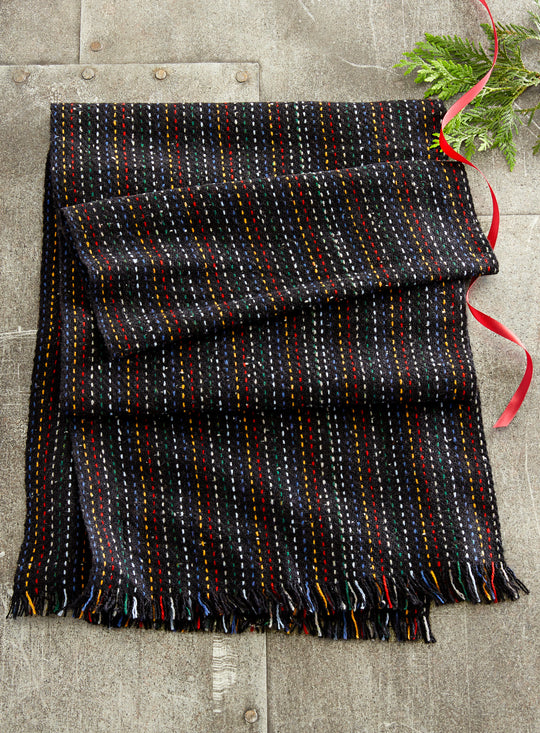Rainbow Striped Donegal Scarf FINAL SALE (No Returns)
