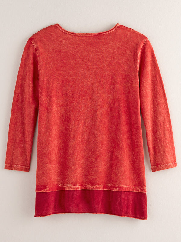 Red Calligraphy Tiered Top