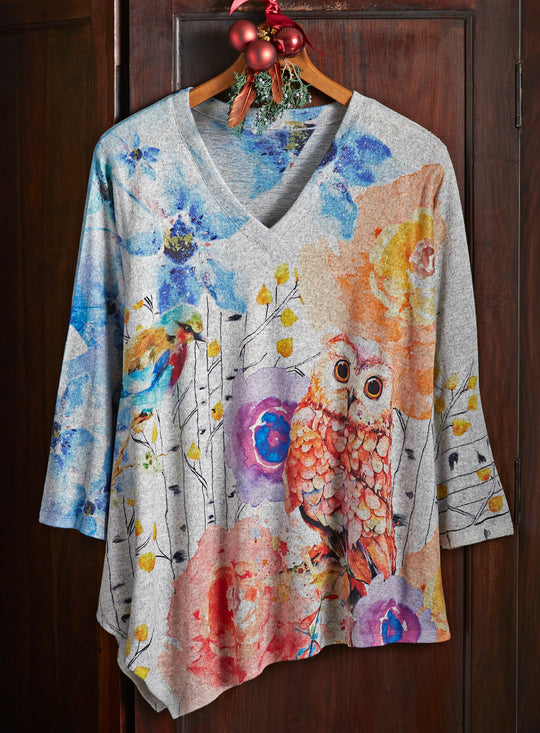 What a Hoot V-Neck Top