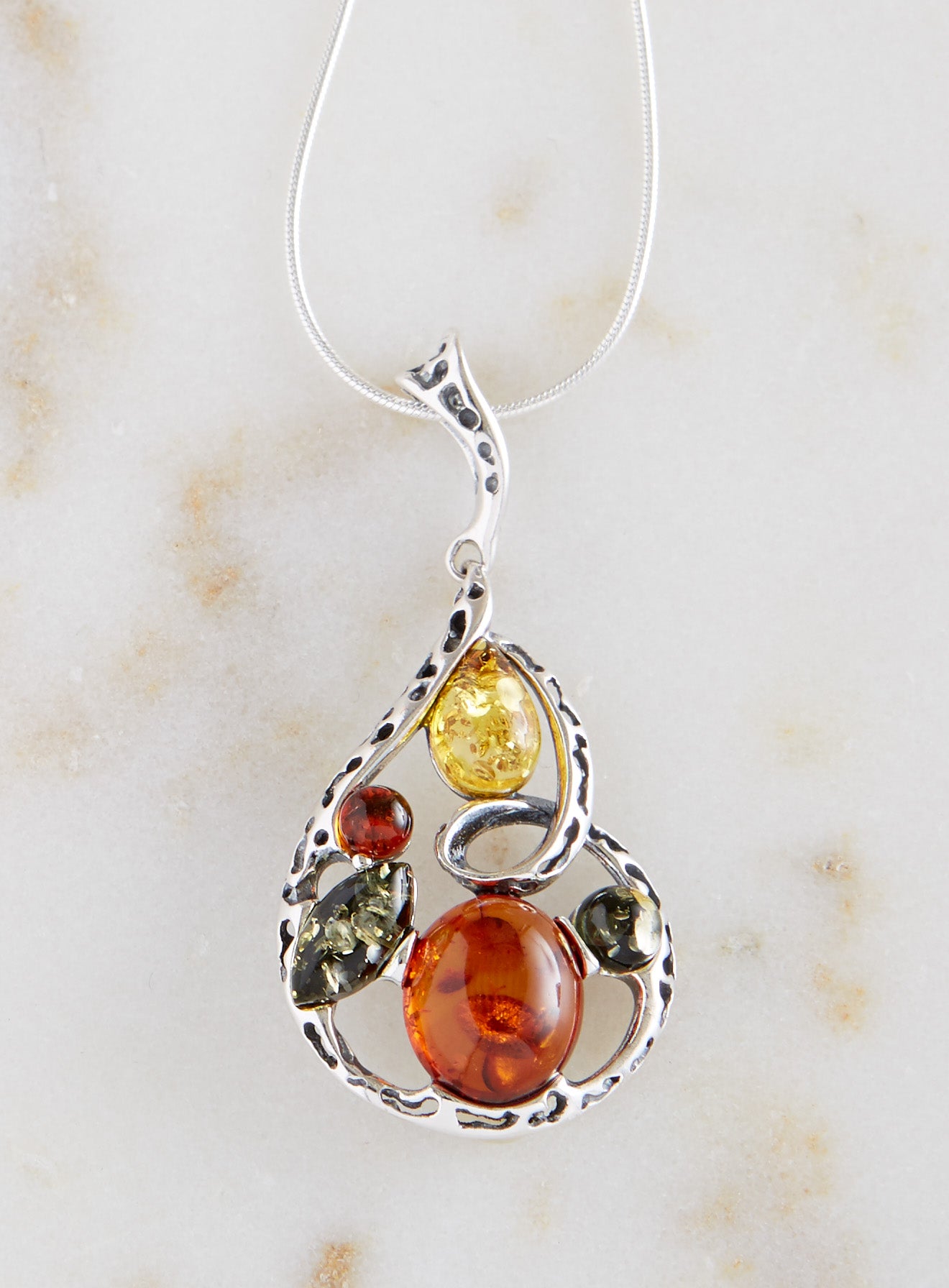 Amber Energy Tricolor Necklace | Petalura