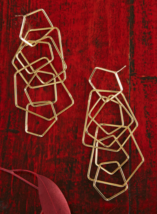 Golden Geometry Earrings