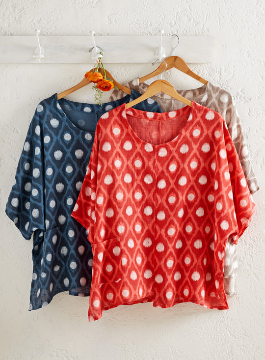 Ikat Dot Cotton Top FINAL SALE (No Returns)