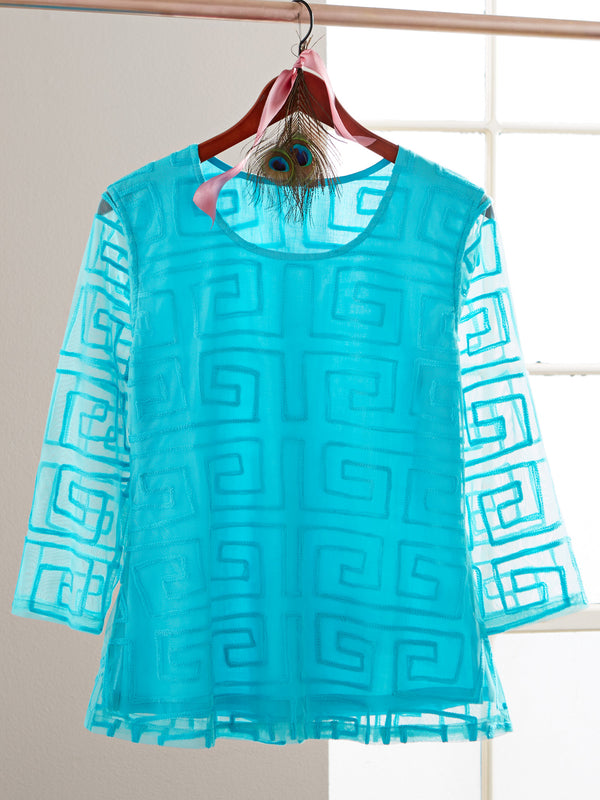 Embroidered Meander Blouse