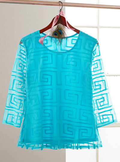 Embroidered Meander Blouse