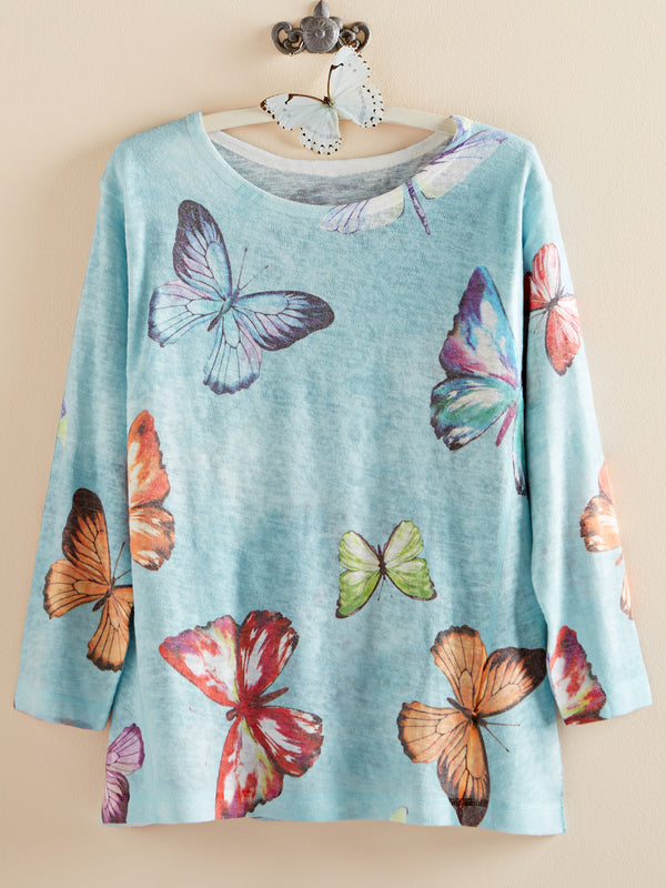 Butterfly Skies Knit Top FINAL SALE (No Returns)