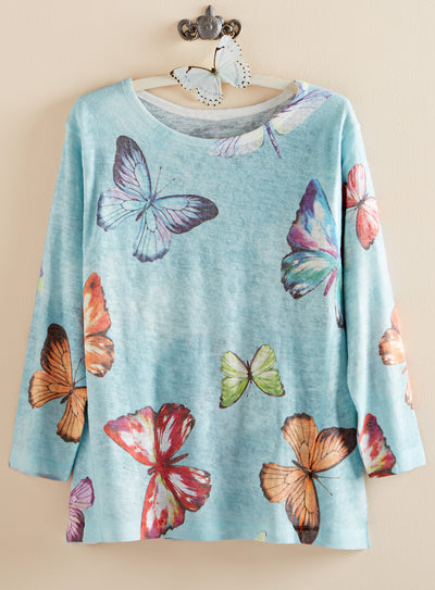 Butterfly Skies Knit Top FINAL SALE (No Returns)