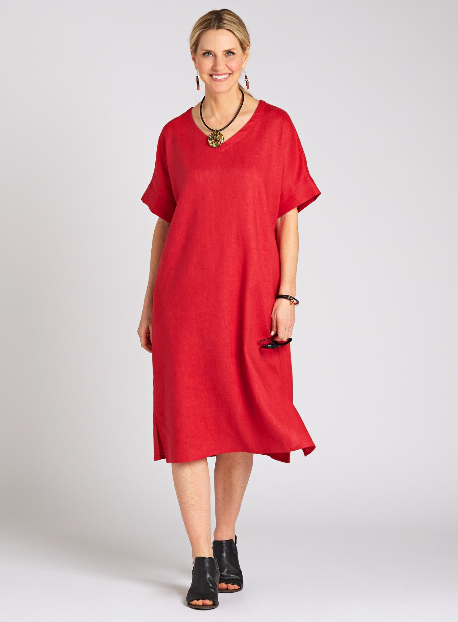 Nancy linen midi outlet dress