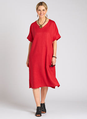 Easy Linen Midi Dress Outfit