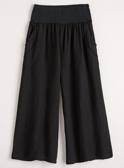 Wide-leg Italian Linen Pants