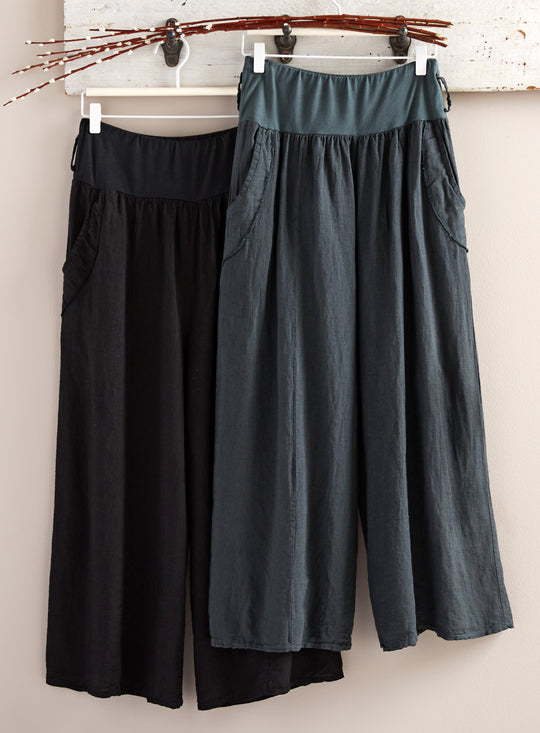 Wide-leg Italian Linen Pants FINAL SALE (No Returns)