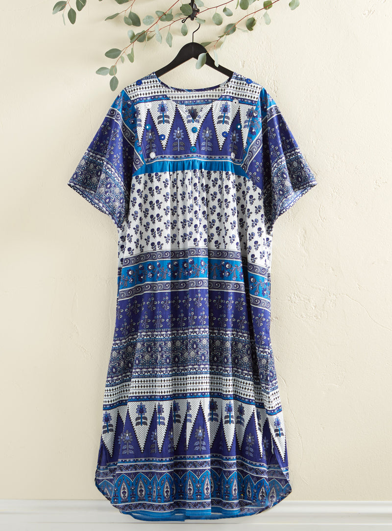 Blue Skies Cotton Caftan Dress FINAL SALE (No Returns) | Petalura Blue Skies Cotton Caftan Dress FINAL SALE (No Returns) | Petalura