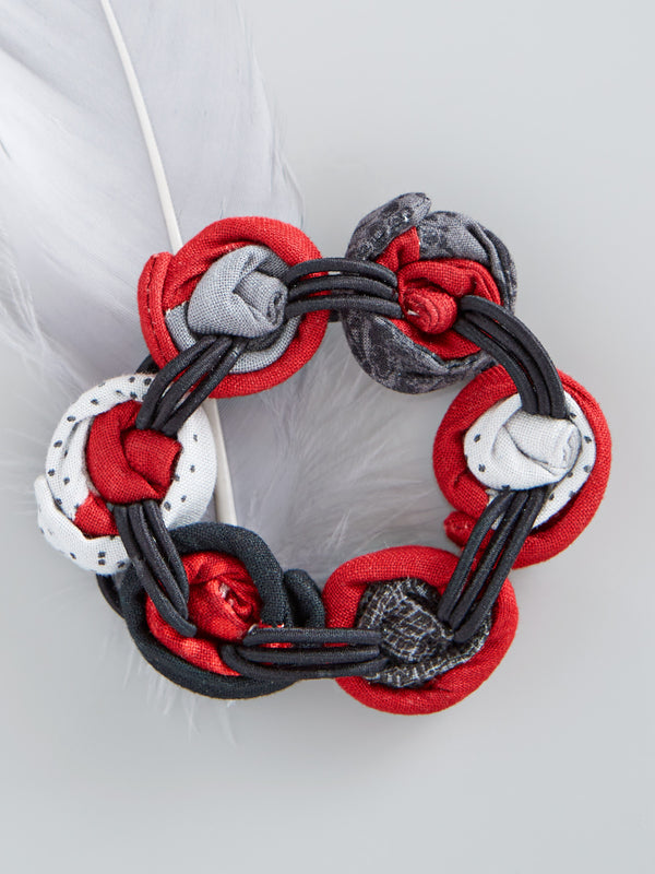 Pinwheel Bracelet - Gray and Red