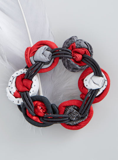 Pinwheel Bracelet - Gray and Red