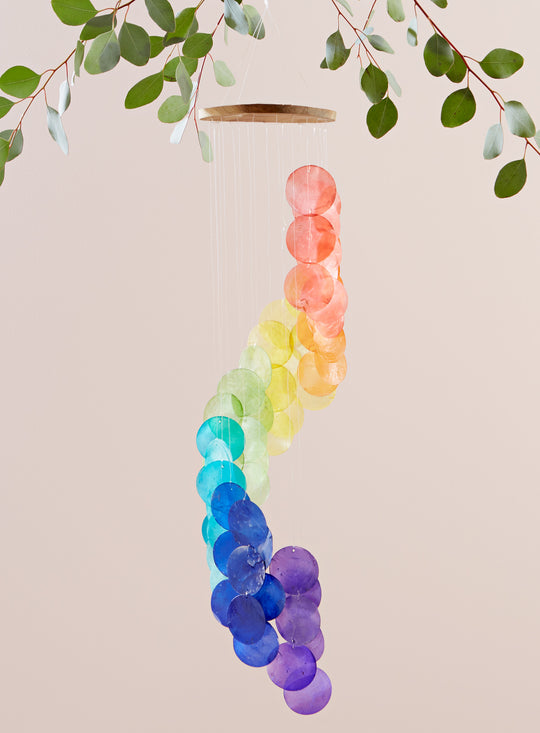 Rainbow Capiz Shell Wind Chime