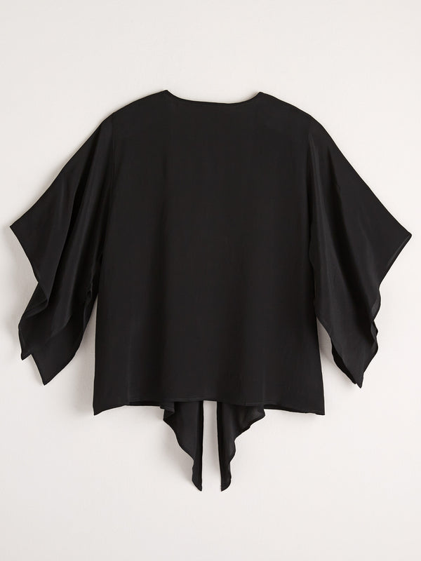 Flutter Sleeve Silk-blend Jacket