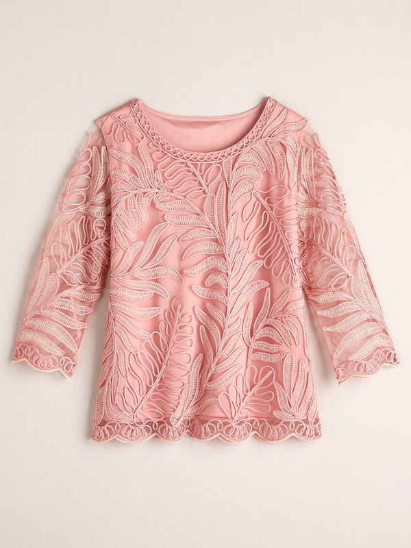 Ribbon Embroidered Fern Blouse
