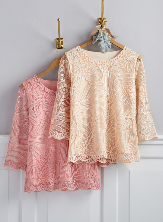 Ribbon Embroidered Fern Blouse FINAL SALE (No Returns)