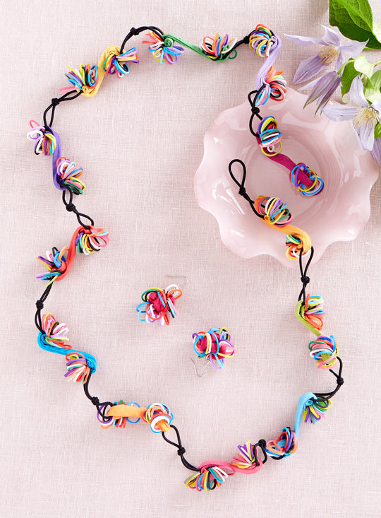 Crafty Chrysanthemum Earrings and Silly Scrolls Necklace Set