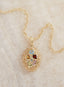 Italian 14-Karat Gold Faceted Gemstone Necklace
