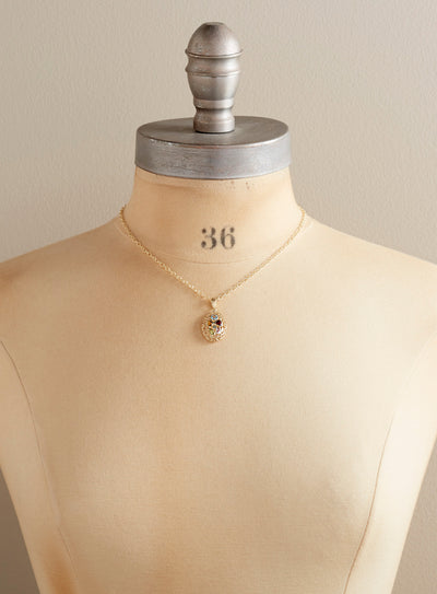 Italian 14-Karat Gold Faceted Gemstone Necklace