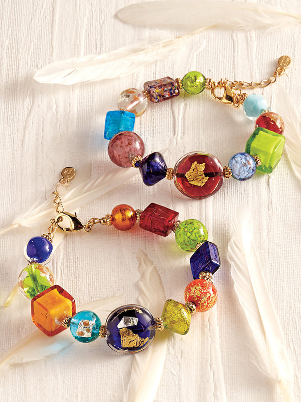 Venetian Rainbow Murano Glass Bracelet